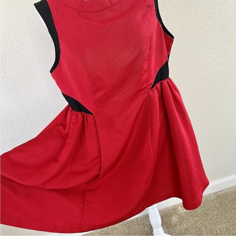 Prabal Gurung for Target Red Sleeveless Dress Black Accents Size 14 - Picture 5 of 16
